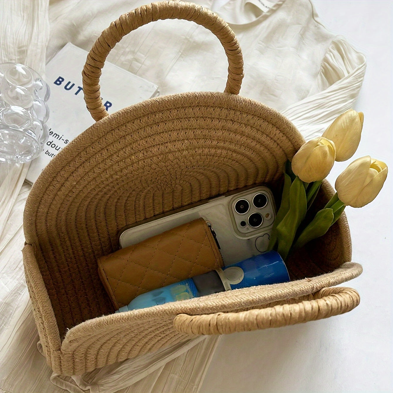 Bolsa de Praia Mini Chic em Palha