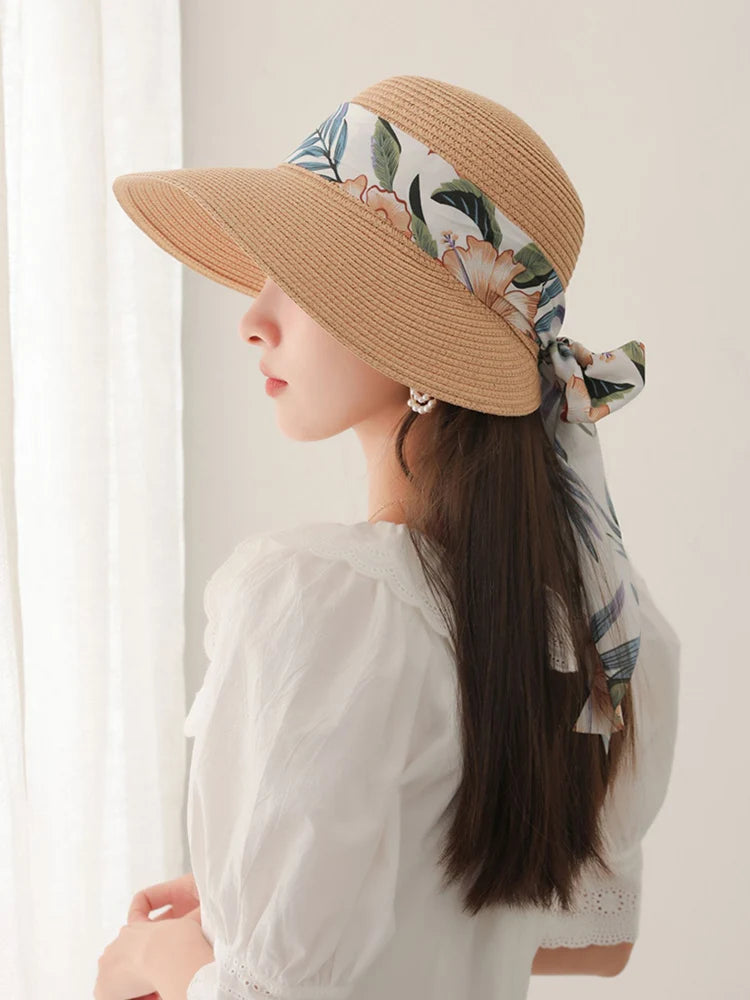 Chapéu Glamour de Palha com Fita Foliar