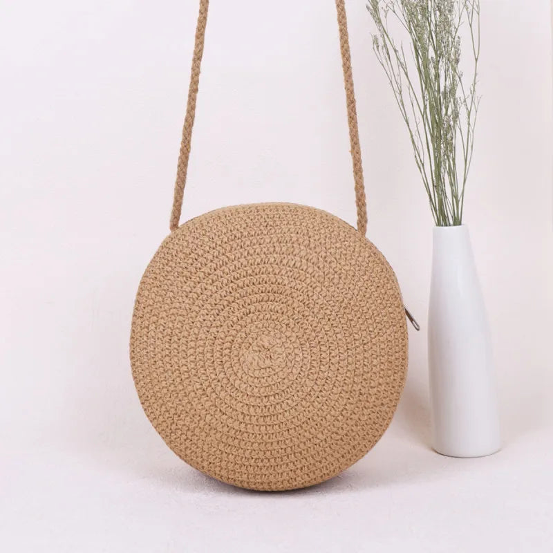 Bolsa de Palha Redonda Minimalista